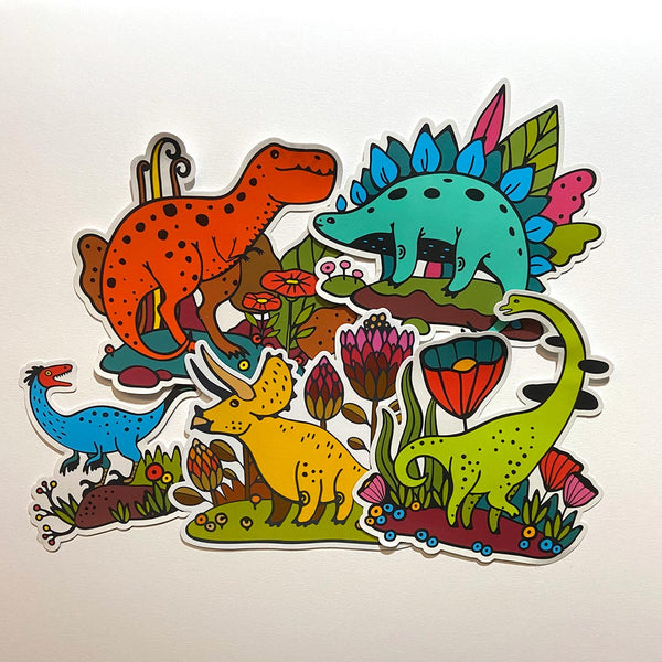 Dino Pins and Stickers Bundle